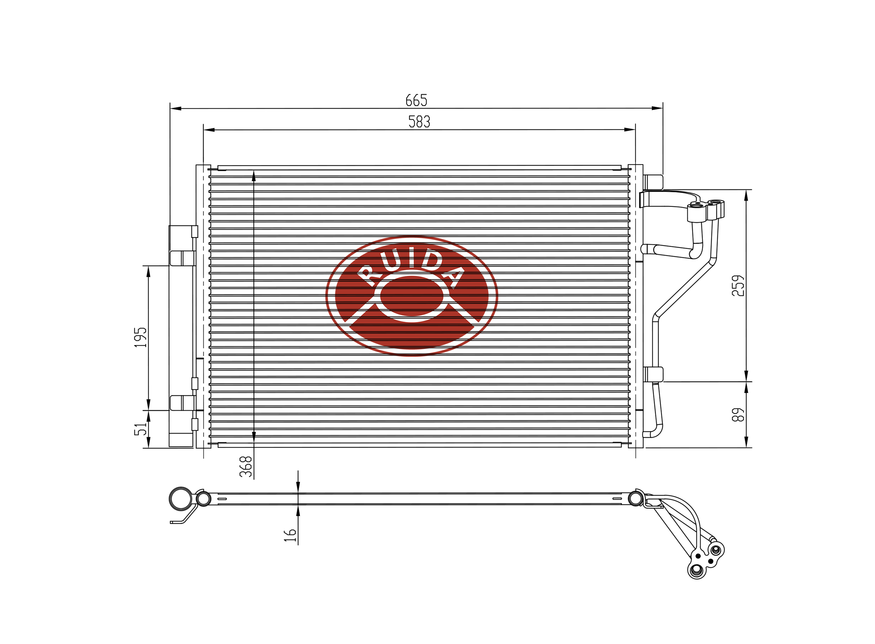 condensateur de climatiseur de voiture