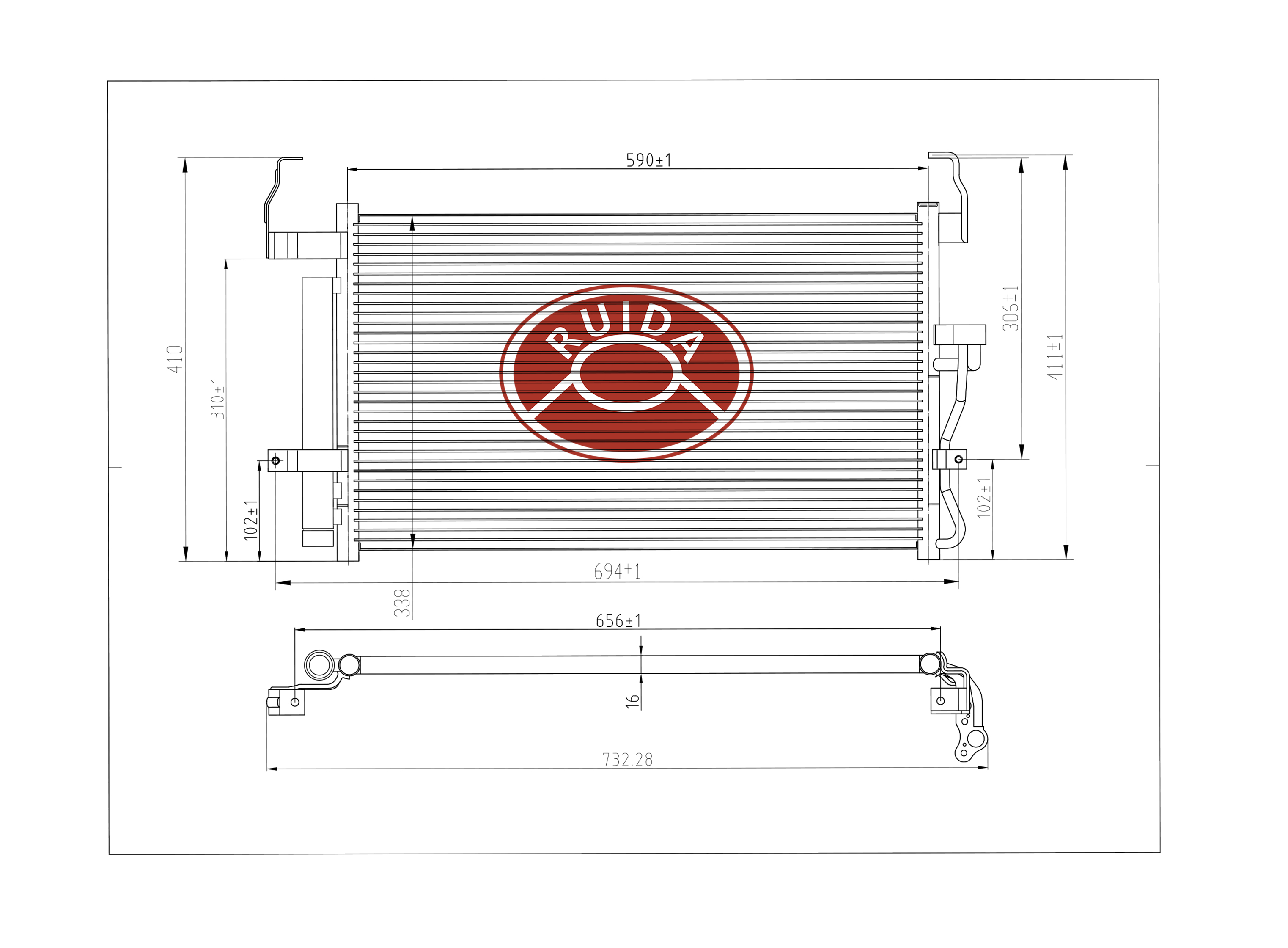 Dessin du condensateur en aluminium DPI3084