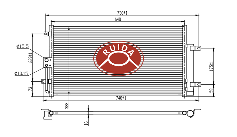 Dessin du condenseur chery F018105010