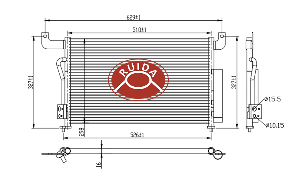 Dessin du condenseur chery S118105010EF