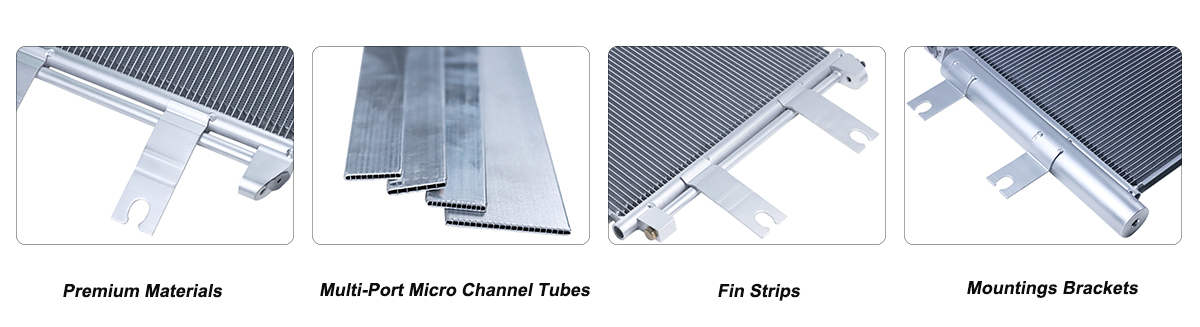 Matériaux haut de gamme DPI4519, tubes à micro-canaux multi-ports, bandes d'ailerons, supports de montage